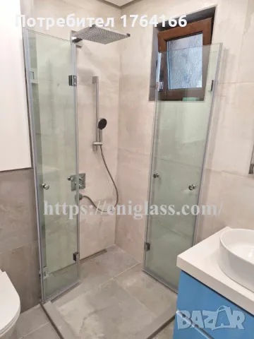 Сгъваема закалена стъклена прозрачна душ кабина от ЕНИ ГЛАС, снимка 1
