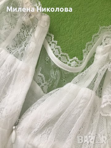 Бяла официална рокля 1-2 г, снимка 5 - Бебешки рокли - 37310169