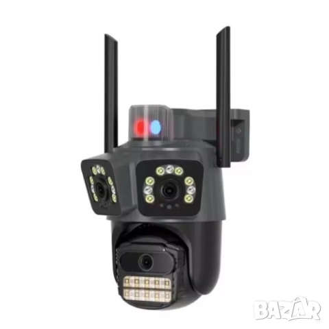 3008 ICSee Тройна външна WiFi камера с 28 диода 10MP и аларма Lylu