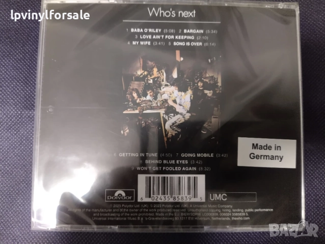  The Who ‎– Who's Next , снимка 2 - CD дискове - 56379235