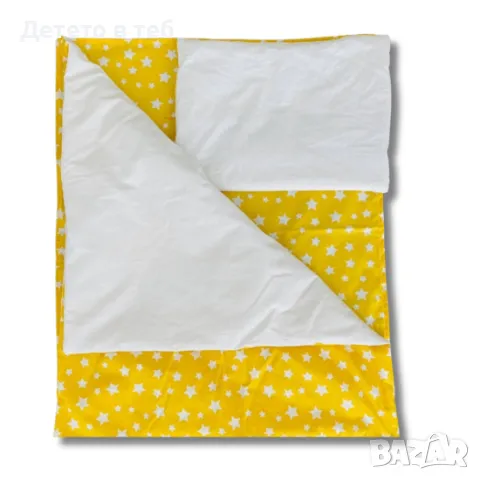 Комплект завивки Жълти звезди с бяло, снимка 1