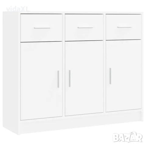 vidaXL Бюфет, бял, 91x28x75 см, инженерно дърво, снимка 1 - Бюфети - 56148033