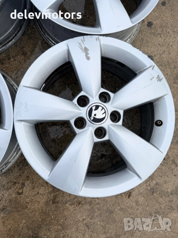 5x100 Skoda алуминиеви джанти 6J, ET 38,  15C, 5JA601025 от Skoda Rapid 1.4 TDI, 90 кс., FD7CW004, снимка 3 - Гуми и джанти - 52576883