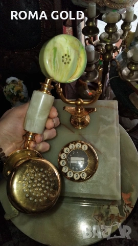 малка мраморна масичка и ретро телефон, снимка 7 - Маси - 54264372