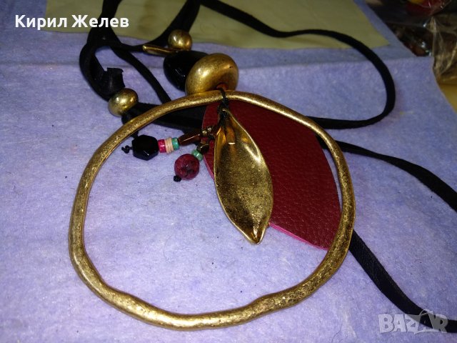 ДЕБЕЛО ПОЗЛАТЕНО ЕТНО - АРТ ФЛОРАЛНО КОЛИЕ МЕДАЛЬОН 34671, снимка 14 - Колиета, медальони, синджири - 39201030