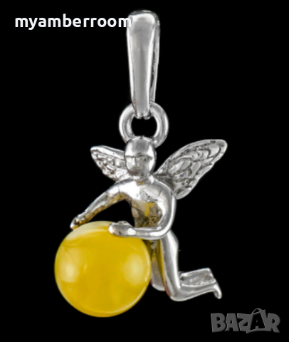 Сребърен медальон/висулка "Ангел"., снимка 2 - Колиета, медальони, синджири - 36554696