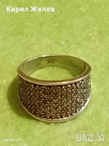 Прекрасен скъпоценен сребърен пръстен с ювелирно инкрустирани цирконий ръчна изработка 39744, снимка 8 - Пръстени - 52917683