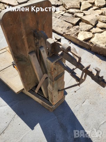 Стар немски дървен кантар платформа. , снимка 1 - Антикварни и старинни предмети - 42793338