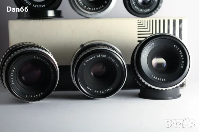 Лот М42 обективи - Pancolar 1,8/50, Tessar 2,8/50, Pentacon 1,8/50, Primotar 3,5/50, Industar 50mm, снимка 5 - Обективи и филтри - 56224347