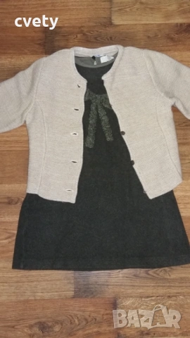 Рокличка Zara и подходяща топла жилетка за ръст 134 