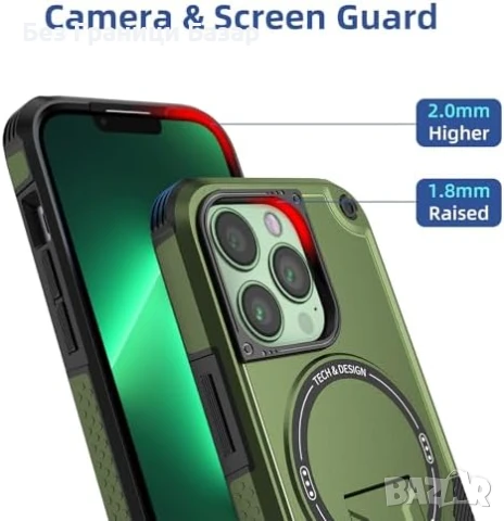 Нов Магнитен кейс със стойка за iPhone 13/12 Pro Max – MagSafe калъф Айфон, снимка 6 - Калъфи, кейсове - 51416992
