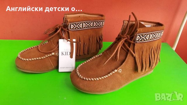 Английски детски кецове-боти естествен велур-M&S, снимка 2 - Детски боти и ботуши - 30120036