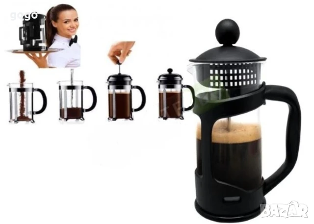 Френска преса за кафе и чай, снимка 4 - Други - 49342442