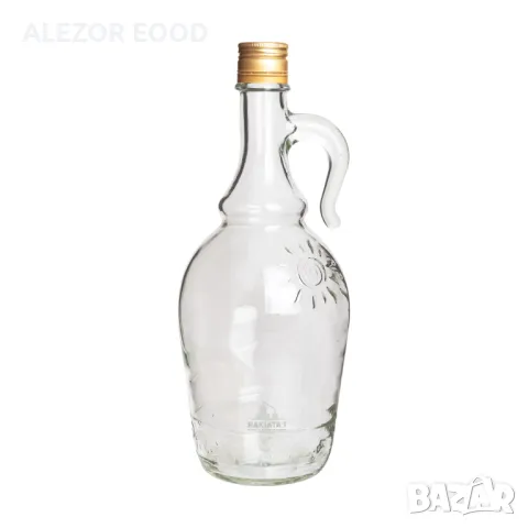 Стъклена бутилка - дамаджана 1л. с капачка и дръжка, B1000D