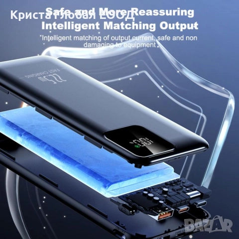 Power Bank CK-027 BLUE 10000 mAh – Компактна преносима батерия, USB-C, Бързо зареждане, снимка 7 - Външни батерии - 51708641