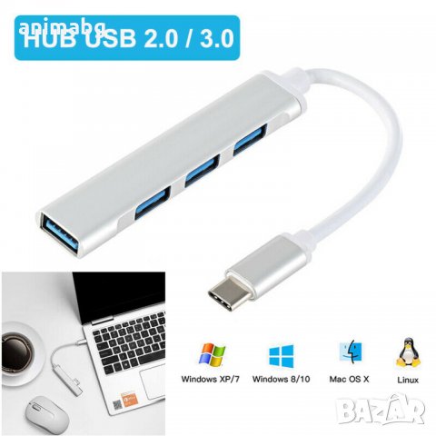 ANIMABG Type-C To USB 3.0 Хъб HUB Хъб, снимка 6 - Други - 32189216