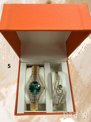 Подаръчен комплект часовник и гривна с кристали, снимка 4 - Дамски - 44777211