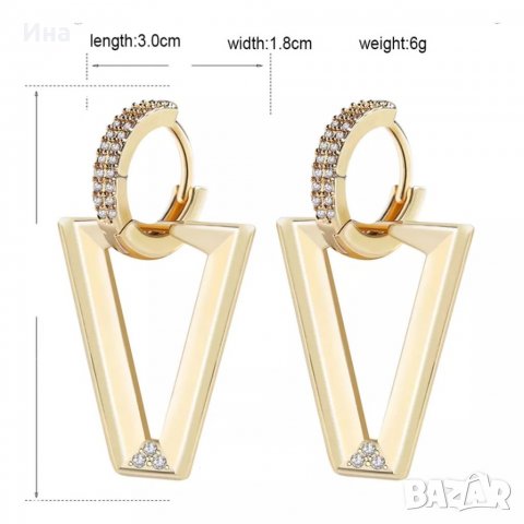 Златисти стоманени обеци , снимка 4 - Обеци - 37373340