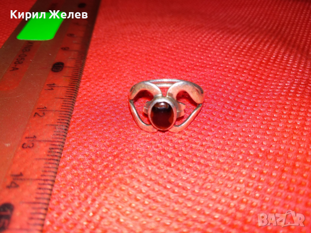 СТАР АР НУВО СКЪПОЦЕНЕН СРЕБЪРЕН ПРЪСТЕН ВИСОКА ПРОБА СРЕБРО с РЯДЪК НАТУРАЛЕН ЯСПИС 43786, снимка 16 - Антикварни и старинни предмети - 44610367