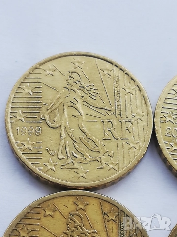 лот 50 евро-цента Франция 1999-2002 г., снимка 2 - Нумизматика и бонистика - 52351655