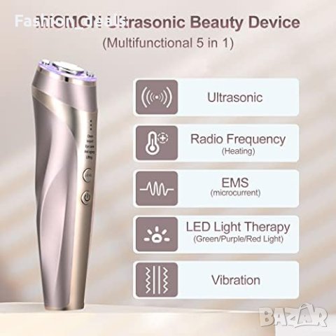 Нов MiSMON 5 в 1 Уред за Лице Ултразвук, Радиочестота, LED Терапия, снимка 4 - Други - 42717100