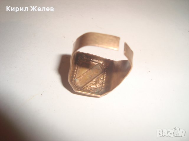 СТАРИНЕН ДЪЛБОКО ПОЗЛАТЕН МАЙСТОРСКИ МЪЖКИ ПРЪСТЕН БРОНЗ и СРЕБРО РЪЧНО ОРНАМЕНТИРАН РЯДЪК 14184, снимка 10 - Пръстени - 30700889