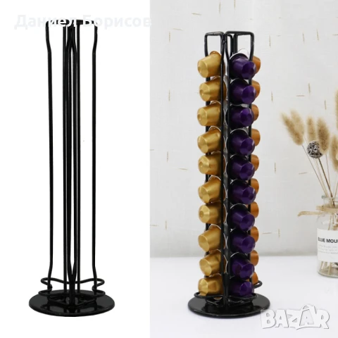 Поставка-кула за кафе капсули Nespresso, 40 капсули, черна, снимка 1