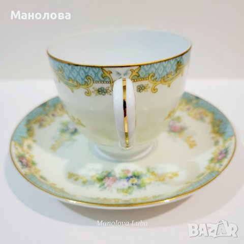 Японска порцеланова чаша с чинийка „Noritake“., снимка 4 - Колекции - 44252001