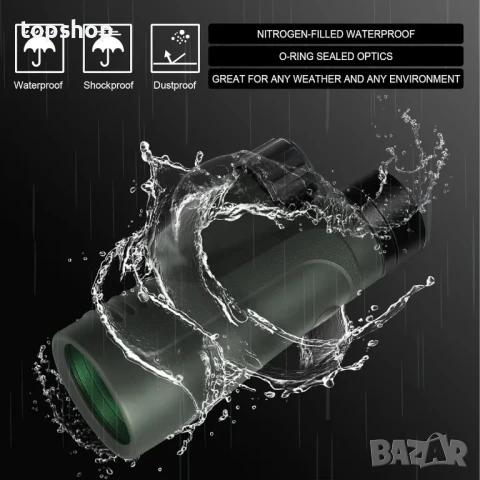 ЧИСТО НОВ Монокулярен телескоп EASTPOLE с държач за смартфон 12x50, снимка 3 - Аналогови камери - 50525164