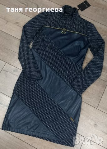 Рокля с кожен акцент , снимка 2 - Рокли - 31412129