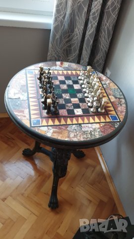Стара викторианска мраморна маса за шах 19век, снимка 5 - Антикварни и старинни предмети - 42758936