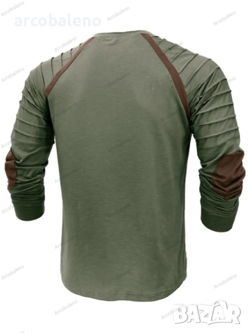 Нова мъжка спортна тениска с яка и дълги ръкави Henry, 2цвята , снимка 8 - Тениски - 44623596