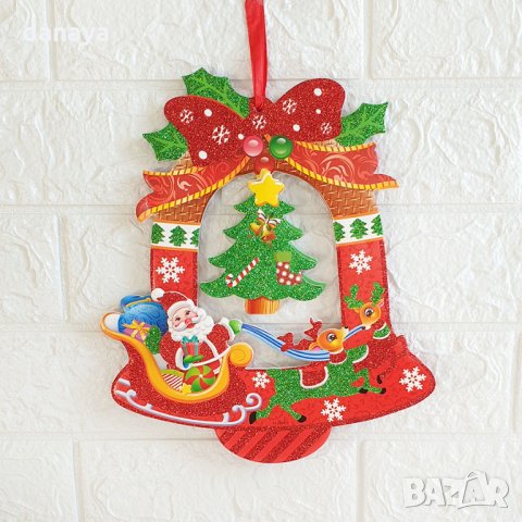 2589 Коледна украса 3D за стена Merry Christmas, 24 cm, снимка 2 - Декорация за дома - 35435184
