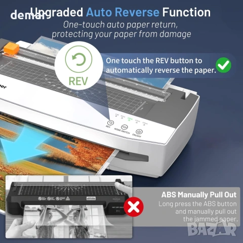 4-ролков ламинатор A3, 11 в 1 студено и термично ламинираща машина, снимка 6 - Принтери, копири, скенери - 54014327
