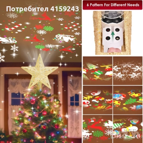 3D прожектор за Елха 6 Визии - Звезда ТОП ПРОДУКТ ЗА 2025, снимка 3 - Други стоки за дома - 52644238