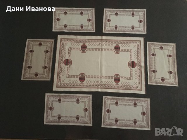 Комплект текстилни подложки за кафе, снимка 4 - Покривки за маси - 31031518