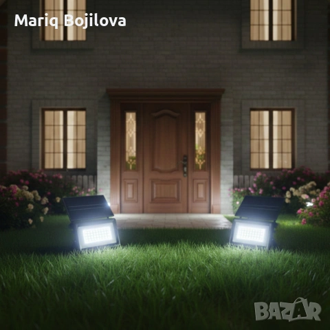 Соларна лампа COBA CB-LD180 (126 LED) — мощен външен прожектор със сензор за здрач, IP67