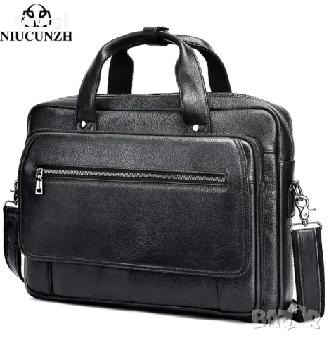 Класическа Мъжка Бизнес чанта (куфарче за лаптоп 16”) Естествена кожа!, снимка 12 - Чанти - 49293945