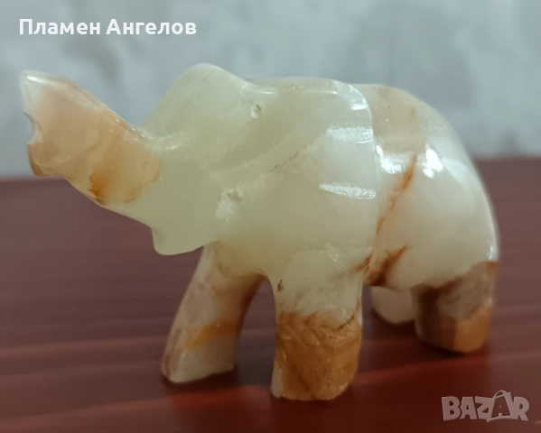 Фугурка-слон от мраморен оникс, снимка 4 - Декорация за дома - 51898919