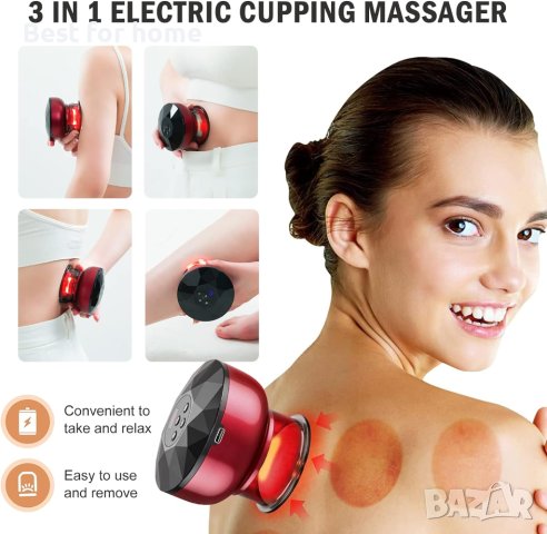 Смарт електрическа вендуза с подгрев -ROUDJER 12 режима, 12 температури, снимка 4 - Медицинска апаратура - 44456714