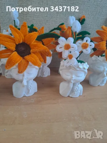  Ръчно изработени плюшени цветя. От бюджетни предложения, до оригинални такивя, снимка 4 - Изкуствени цветя - 49174922