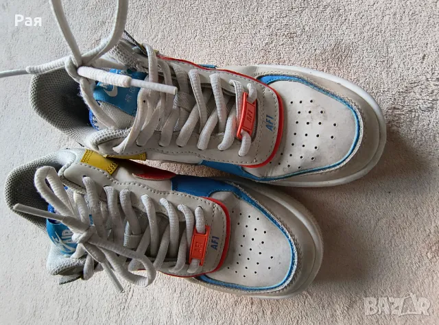 Nike, Спортни обувки Air Force 1 Shadow, Слонова кост, Жълт, Син, снимка 9 - Маратонки - 50351532