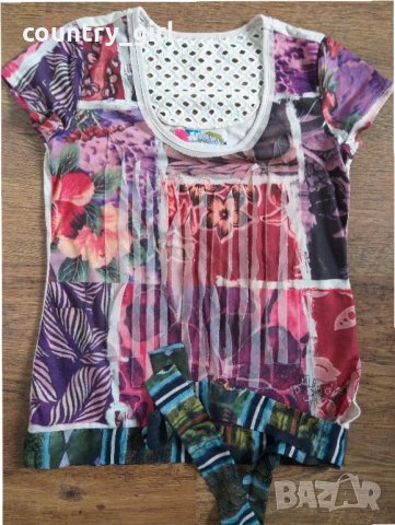 Desigual Women's Viatri Shirt - страхотна дамска тениска, снимка 5 - Тениски - 29098070