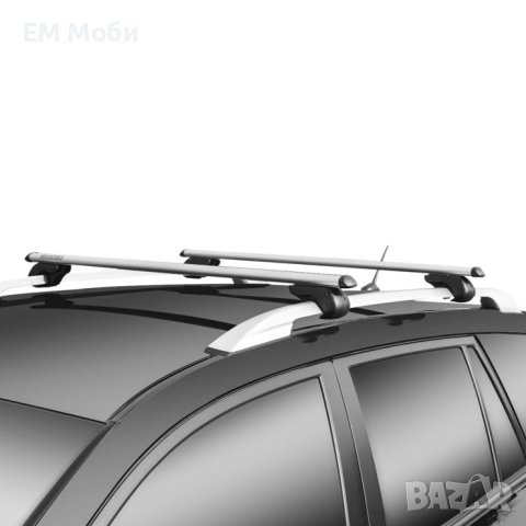 Алуминиеви греди багажник MENABO Brio за стандартен рейлинг 120см, снимка 5 - Аксесоари и консумативи - 44398462