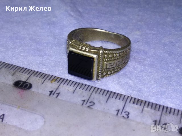 PETEK 925 Марков БУТИКОВ СРЕБЪРЕН ПРЪСТЕН СРЕБРО 925 РЪЧНА АРТизработка на ПЕТЕК с ЧЕРЕН ОНИКС 40648, снимка 2 - Пръстени - 42657126