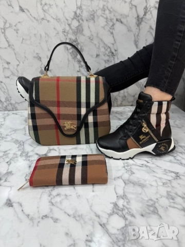 дамски комплект маратонки, чанта и портмоне Burberry , снимка 5 - Маратонки - 52093151