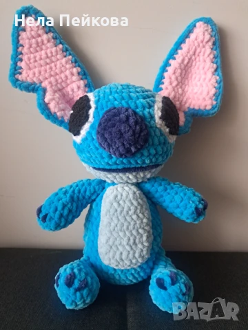 Плетен плюшен стич, ръчно изработен, снимка 2 - Плюшени играчки - 50489291