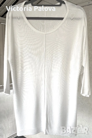 Стилна блуза-пуловер паднало рамо