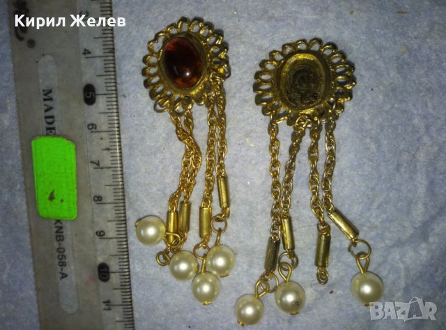 СТАРИ АЖУРНИ ЕФЕКТНИ ПОЗЛАТЕНИ ВИНТИДЖ - АРТ ОБЕЦИ 38460, снимка 7 - Обеци - 42055878