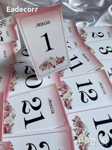 Табели с номера за маси 